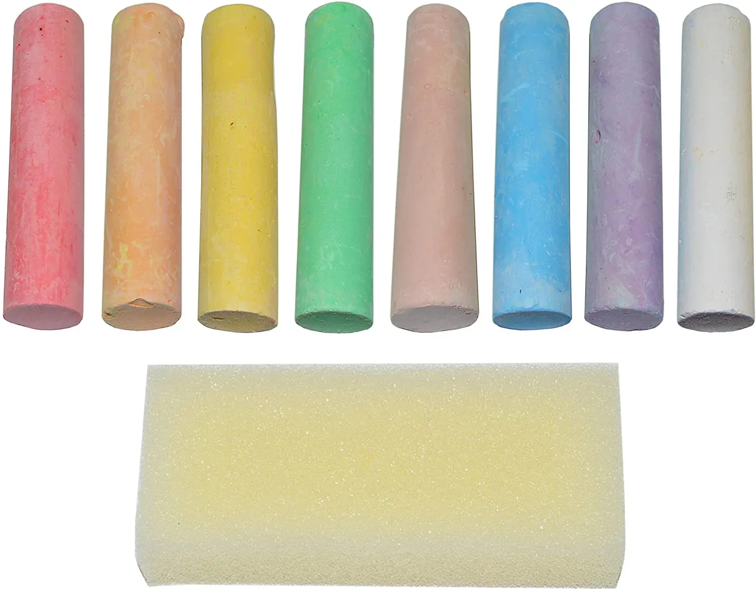 108 Jumbo Sidewalk Chalk Sticks with 2 Sponge Erasers and 2 Storage Boxes