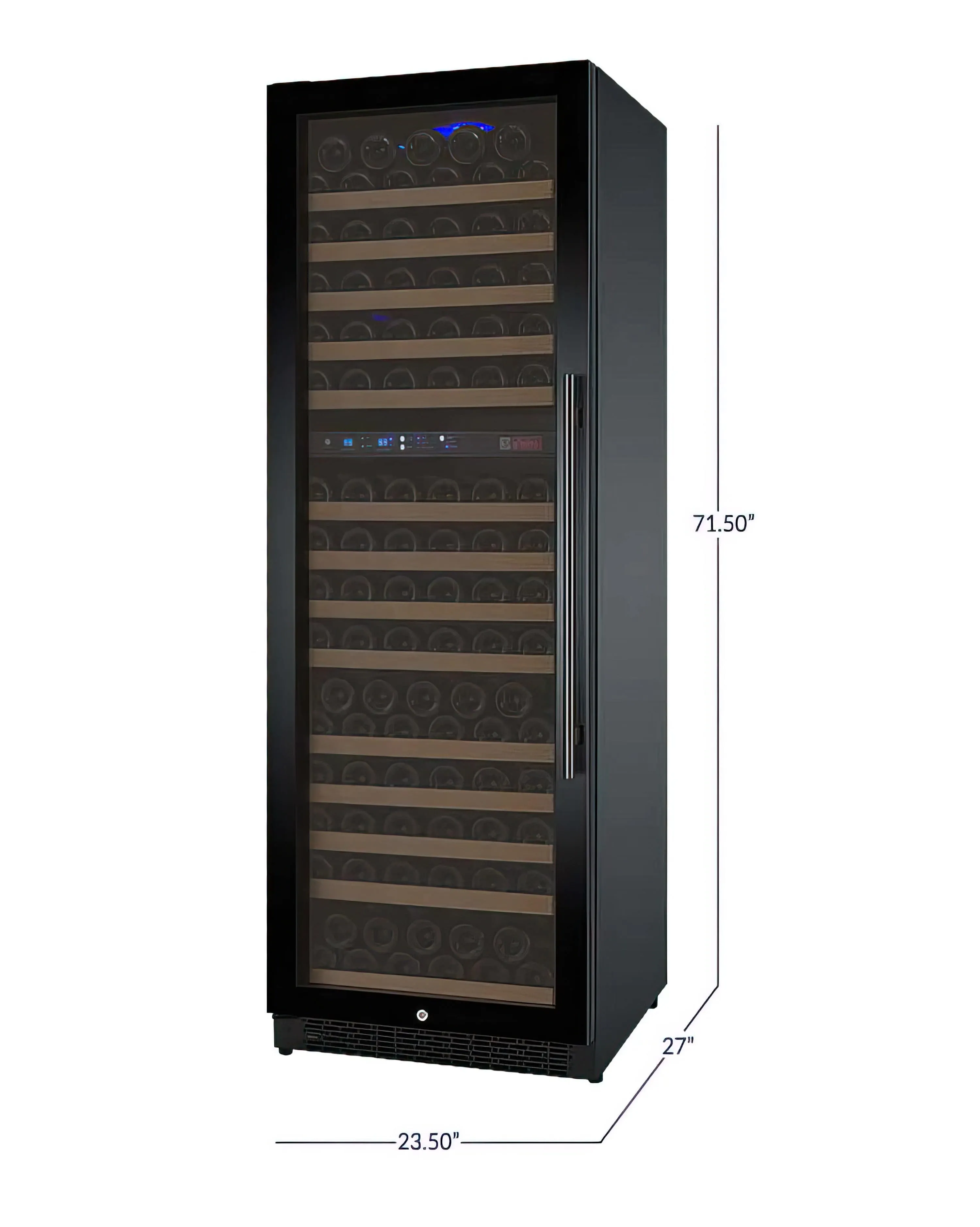 24" Wide FlexCount II Tru-Vino 172 Bottle Dual Zone Black Left Hinge Wine Refrigerator