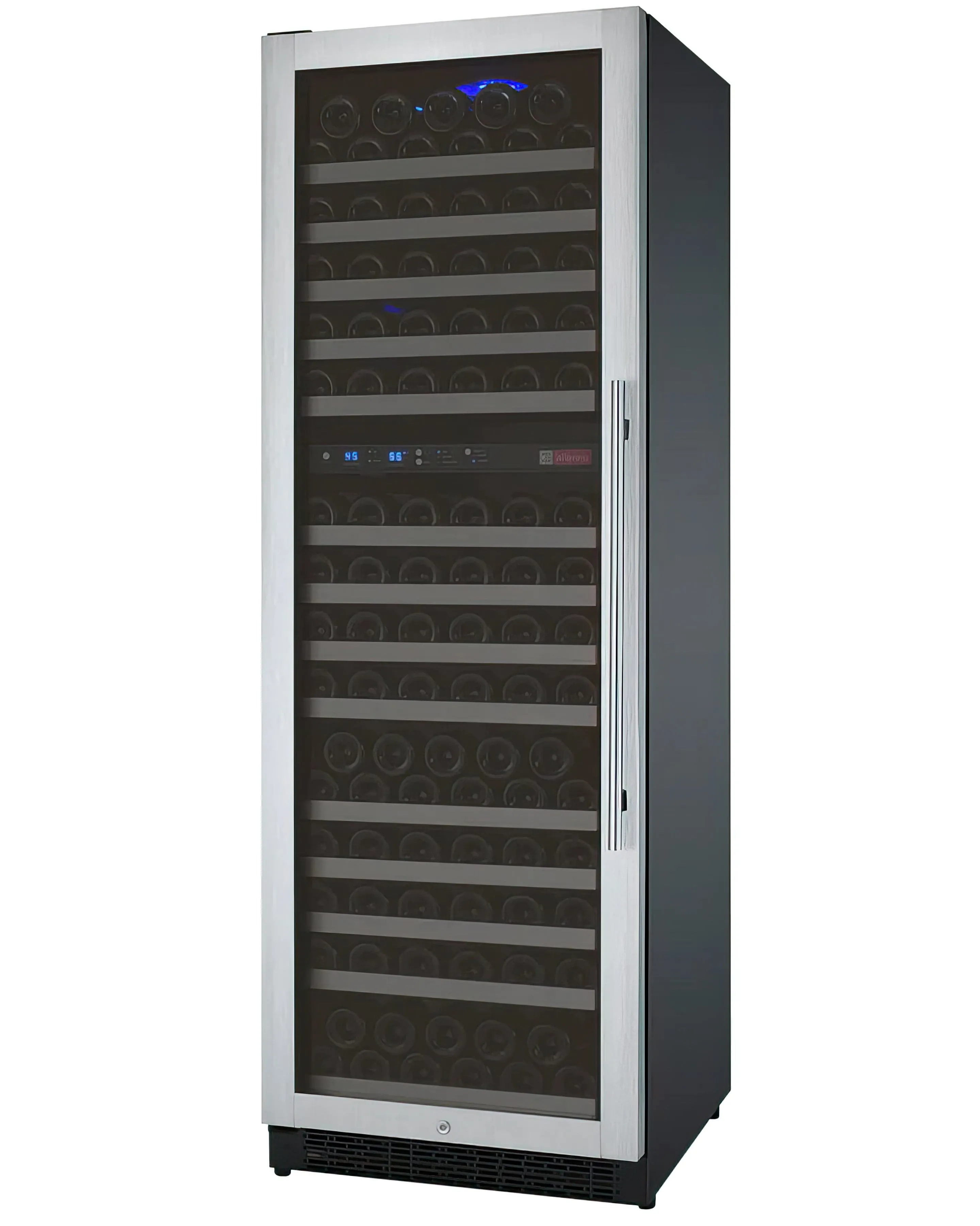 24" Wide FlexCount II Tru-Vino 172 Bottle Dual Zone Stainless Steel Left Hinge Wine Refrigerator