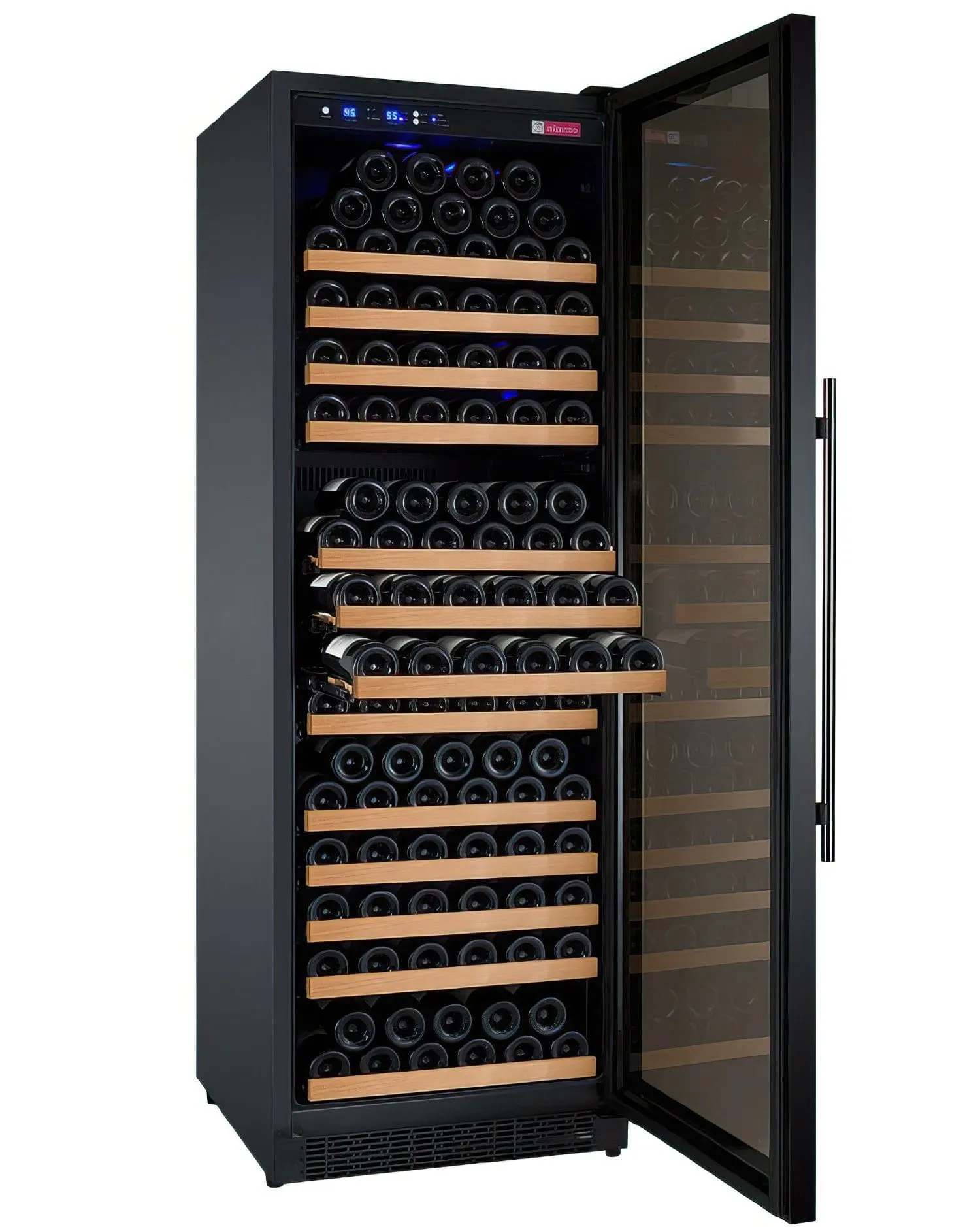 24" Wide FlexCount II Tru-Vino 177 Bottle Single Zone Black Right Hinge Wine Refrigerator