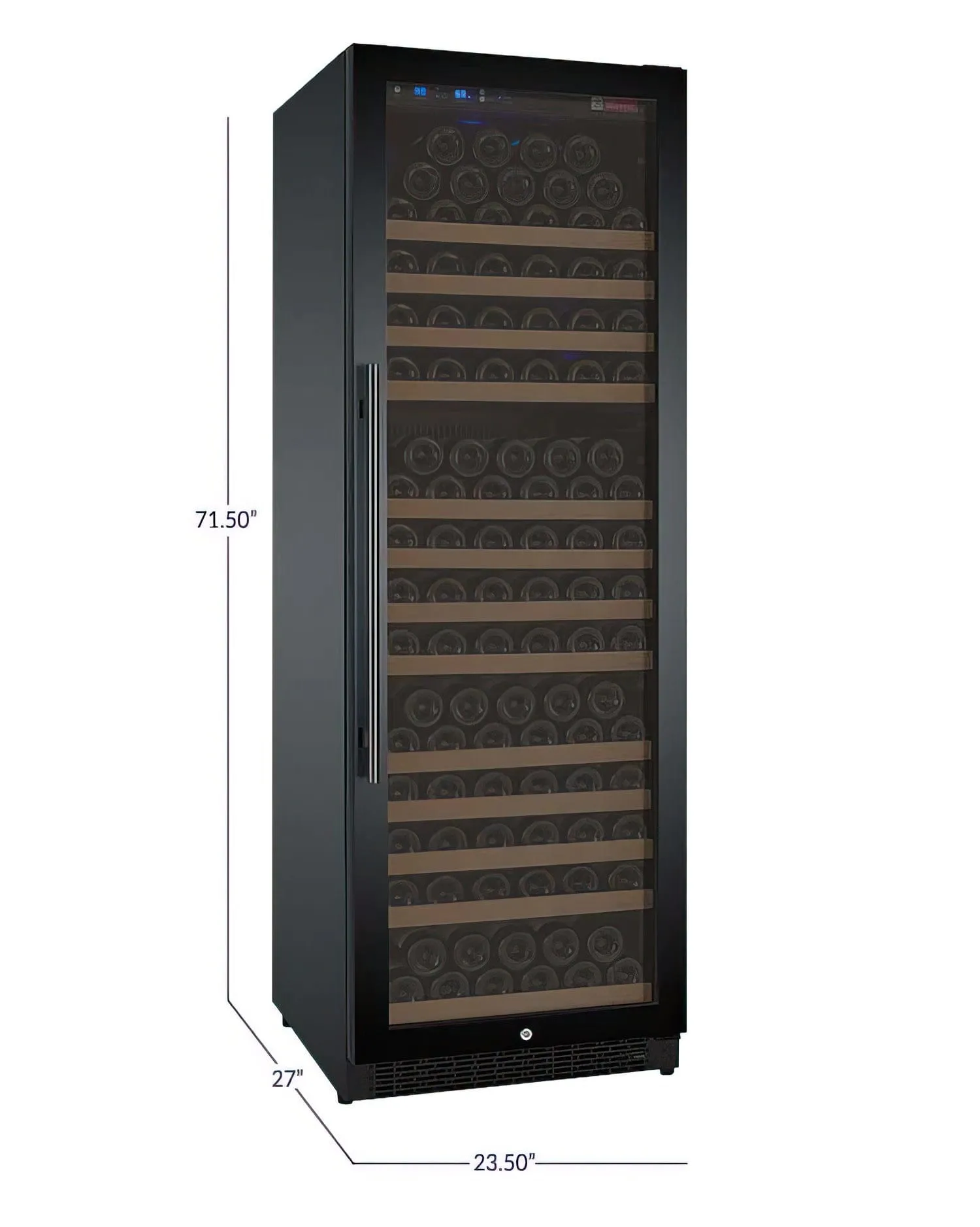 24" Wide FlexCount II Tru-Vino 177 Bottle Single Zone Black Right Hinge Wine Refrigerator