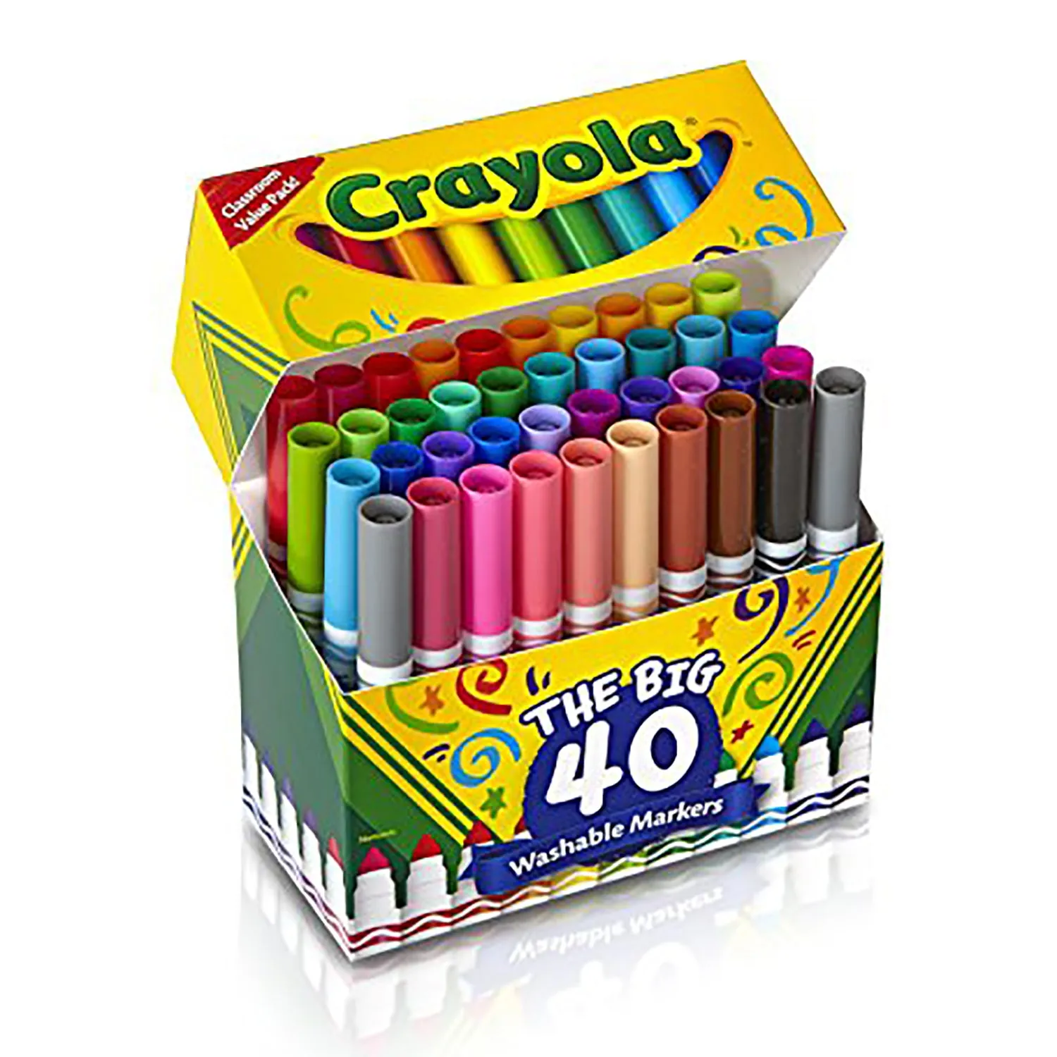 40-Count Broad Line Washable Markers 58-7858