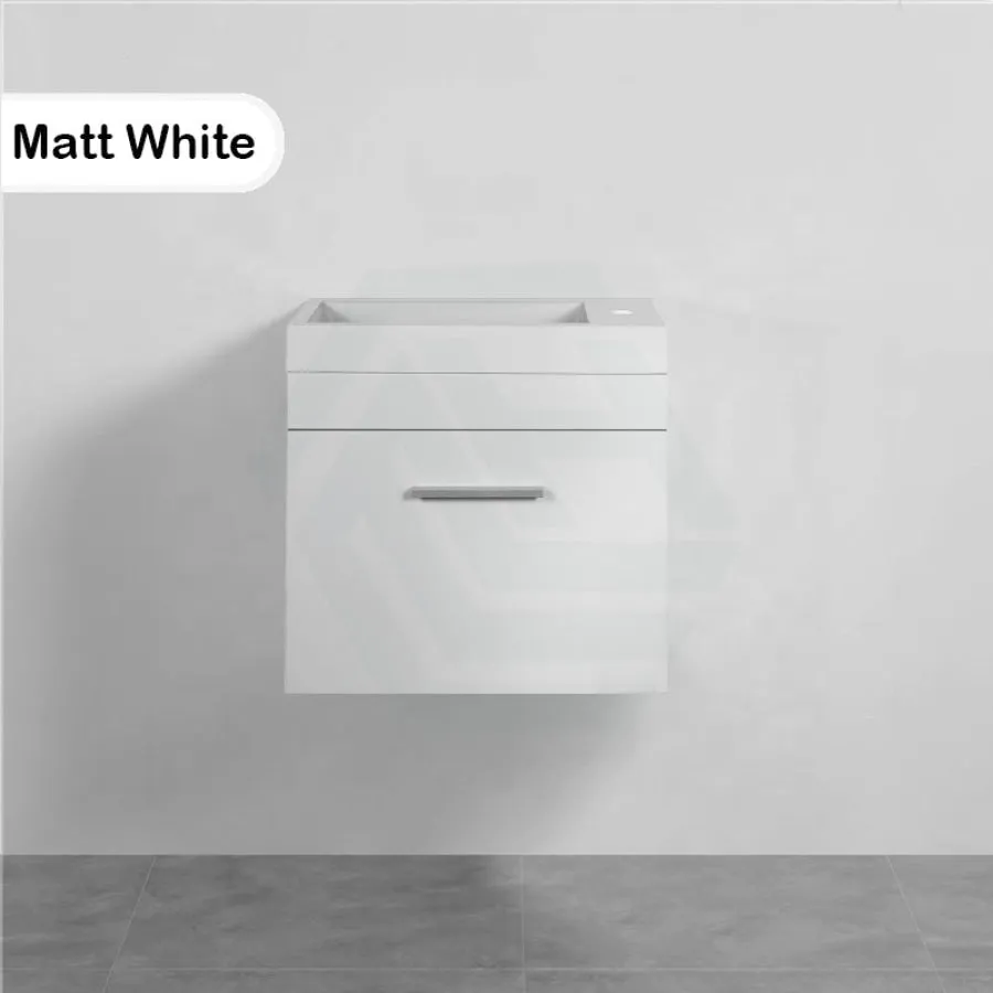 500x250x520mm Wall Hung Bathroom Floating Vanity with Ceramic Top MATT WHITE One Tap Hole