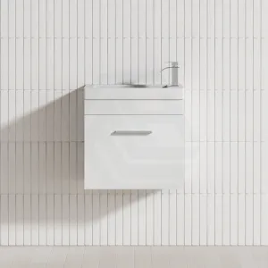 500x250x520mm Wall Hung Bathroom Floating Vanity with Ceramic Top MATT WHITE One Tap Hole