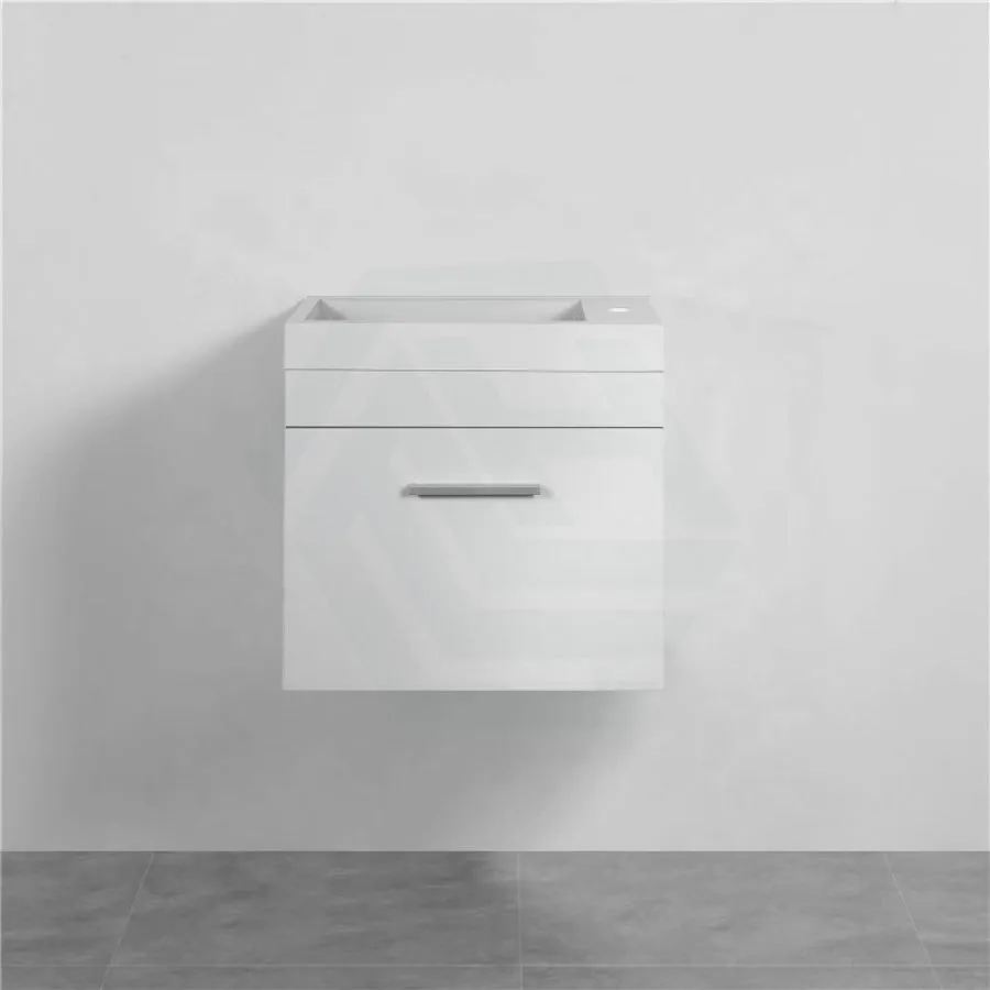 500x250x520mm Wall Hung Bathroom Floating Vanity with Ceramic Top MATT WHITE One Tap Hole