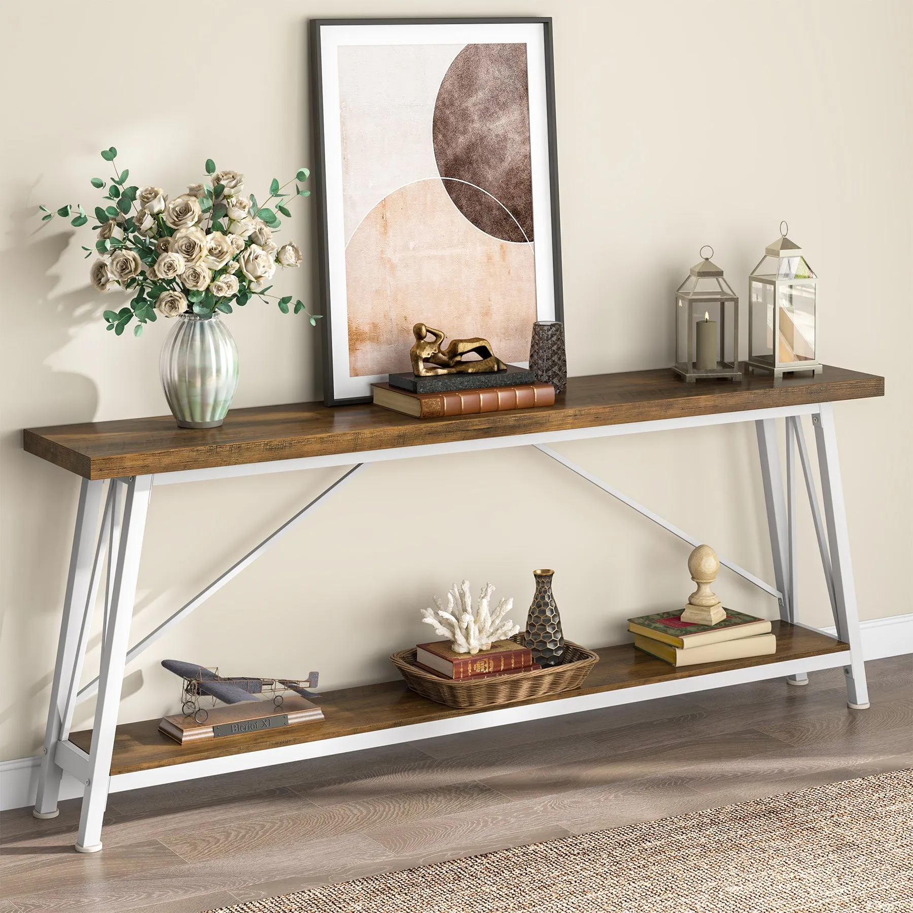 70.9" Console Table, Extra Long Sofa Table Behind Couch