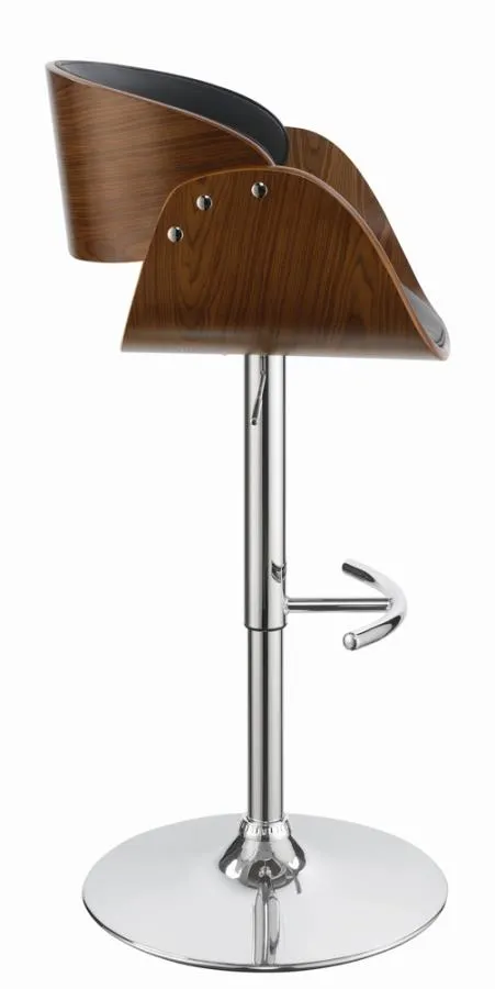 Adjustable Bar Stool Black and Chrome