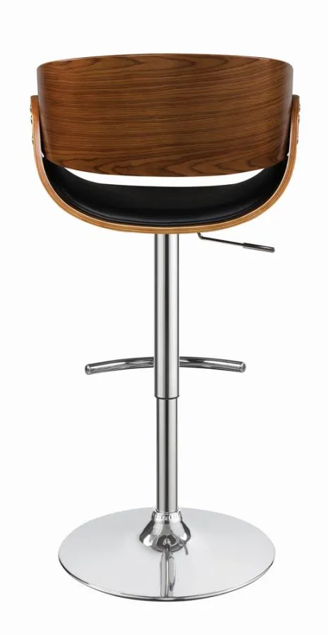 Adjustable Bar Stool Black and Chrome