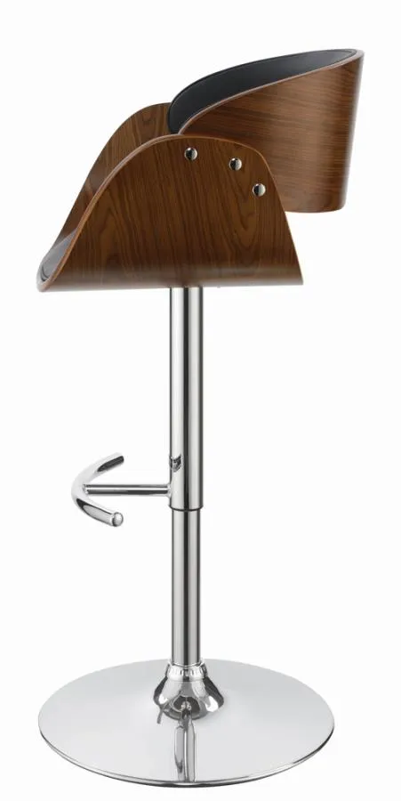 Adjustable Bar Stool Black and Chrome