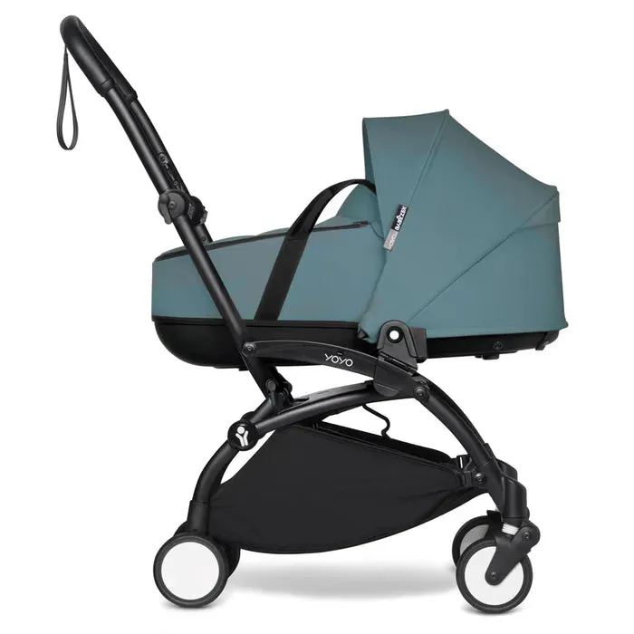 Babyzen Yoyo Stroller - Black Frame With Bassinet (Aqua)