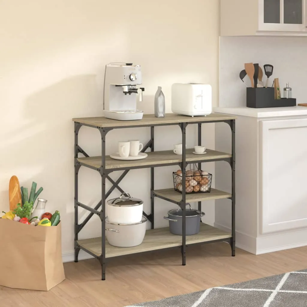 Baker's Rack Sonoma Oak 90x40x84 cm Engineered Wood and Metal