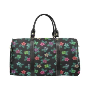 Berry Flowers Black Waterproof Travel Bag/Small