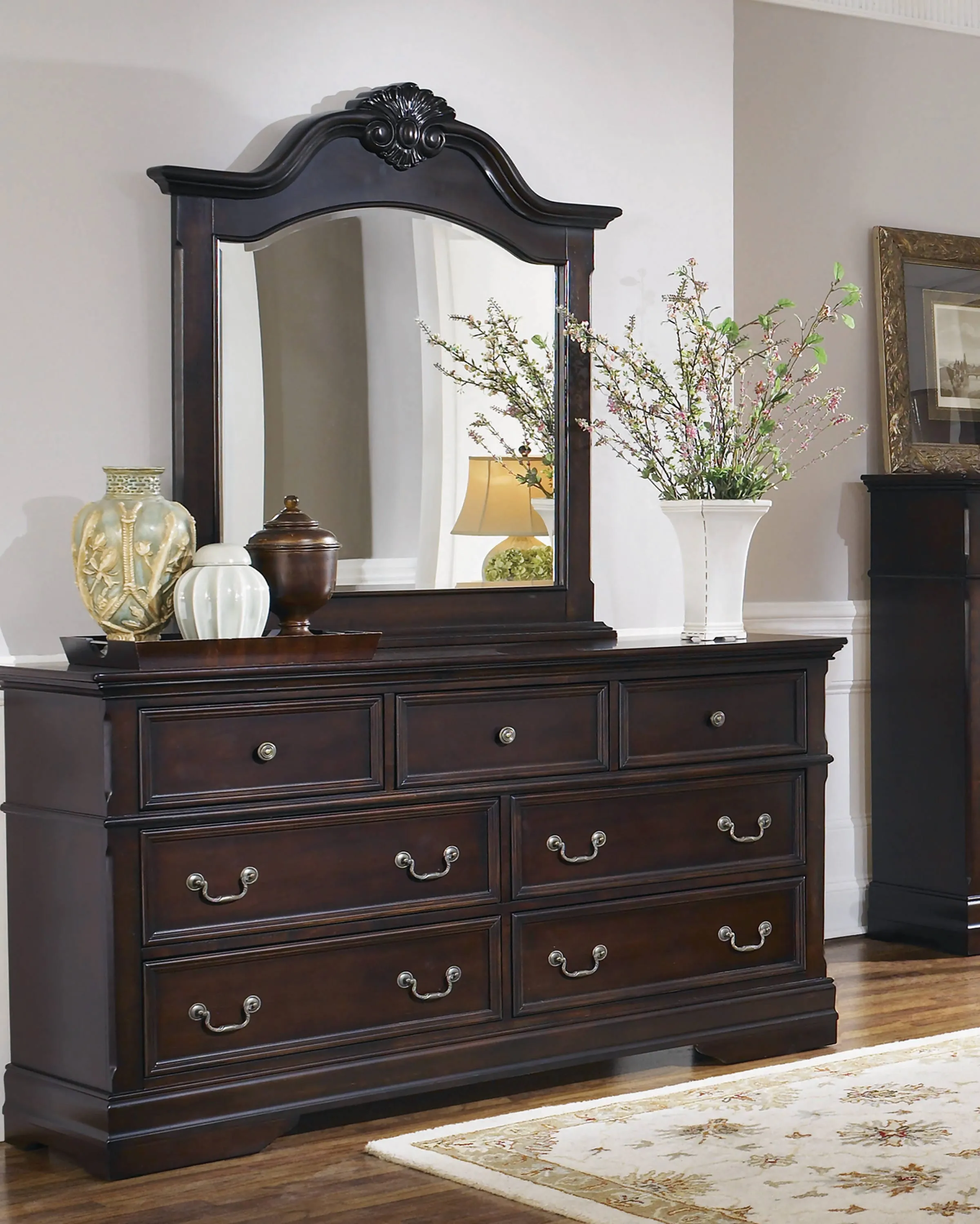 Cambridge 7-Drawer Rectangular Dresser Cappuccino Collection, Stunning European Inspired Design, Store Jewelry, Plenty Storage, Elegant: Cambridge SKU: 203193