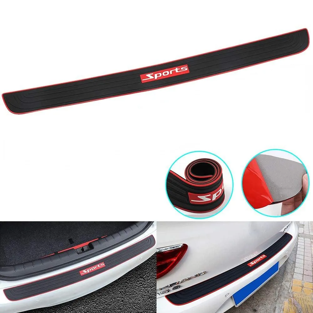 Car Rear Bumper Protector Guard, Anti-Scratch Rubber Trunk Door Sill Trim Cover