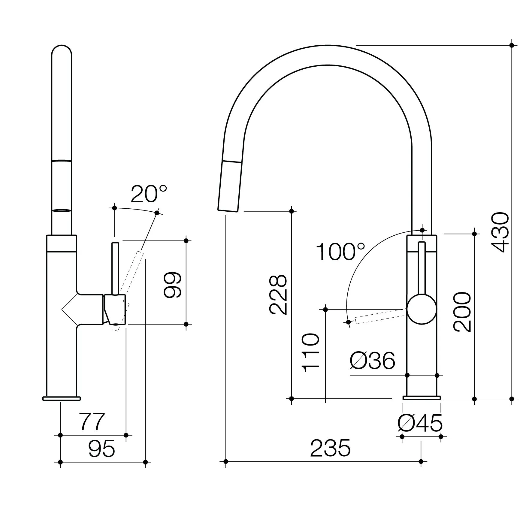 Caroma Liano II Lead Free Pull Out Sink Mixer - Brushed Brass