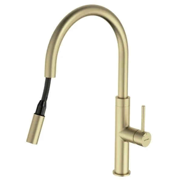 Caroma Liano II Lead Free Pull Out Sink Mixer - Brushed Brass