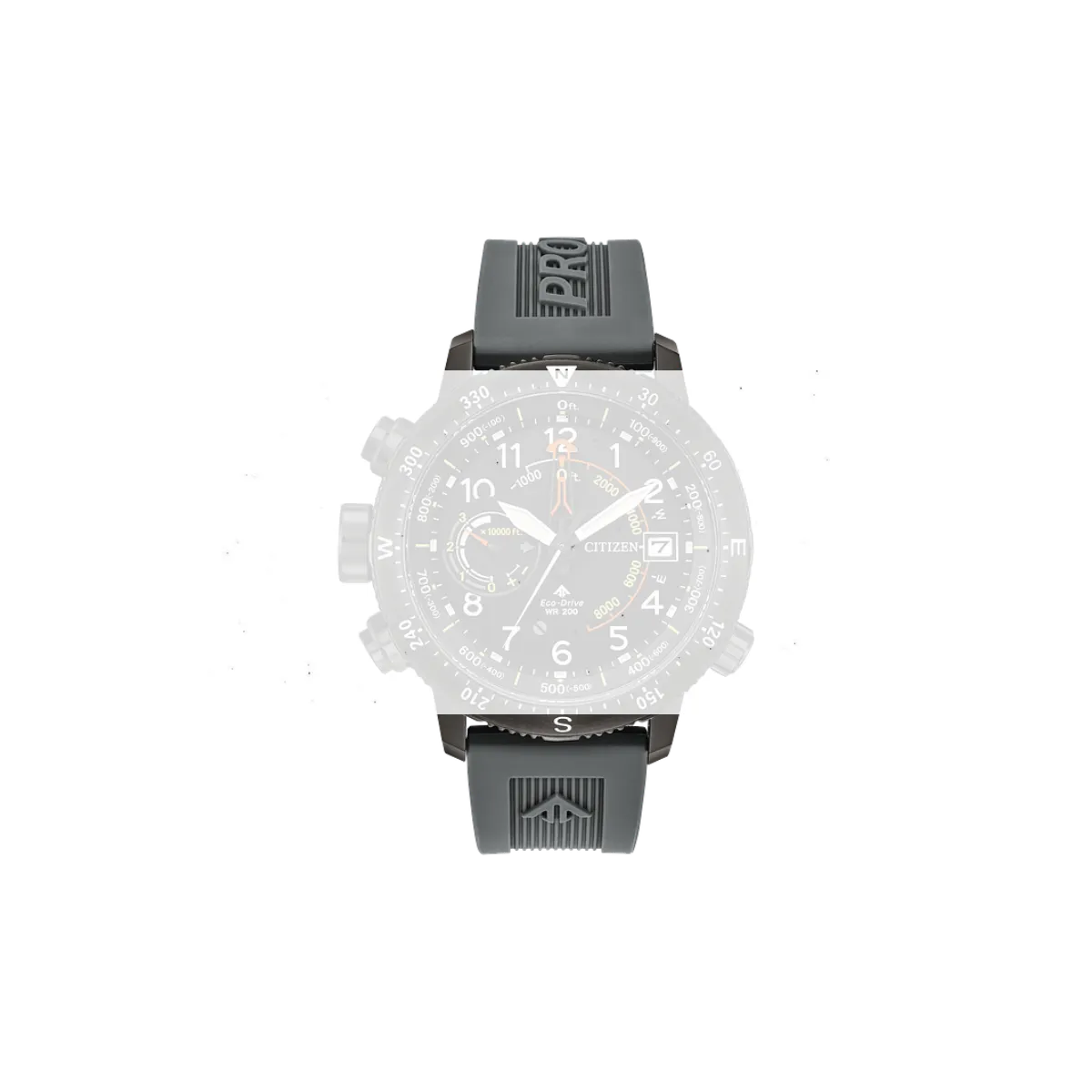 Citizen 59-R50374 Grey Silicone Rubber Strap