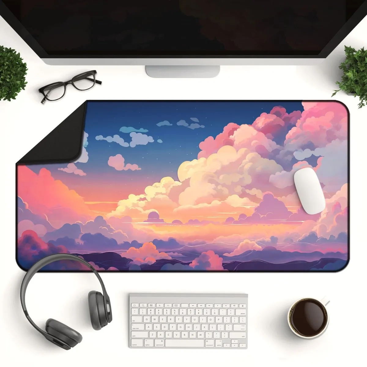 Cloud Desk Mat – Cute Large Mouse Pad for Gaming & Office Setup