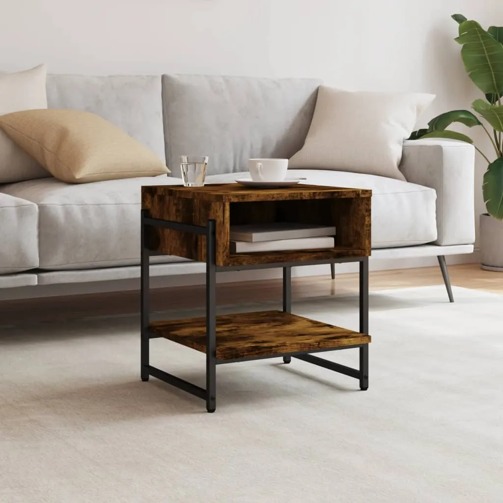 Coffee Table Smoked Oak 40x40x45 cm Engineered Wood