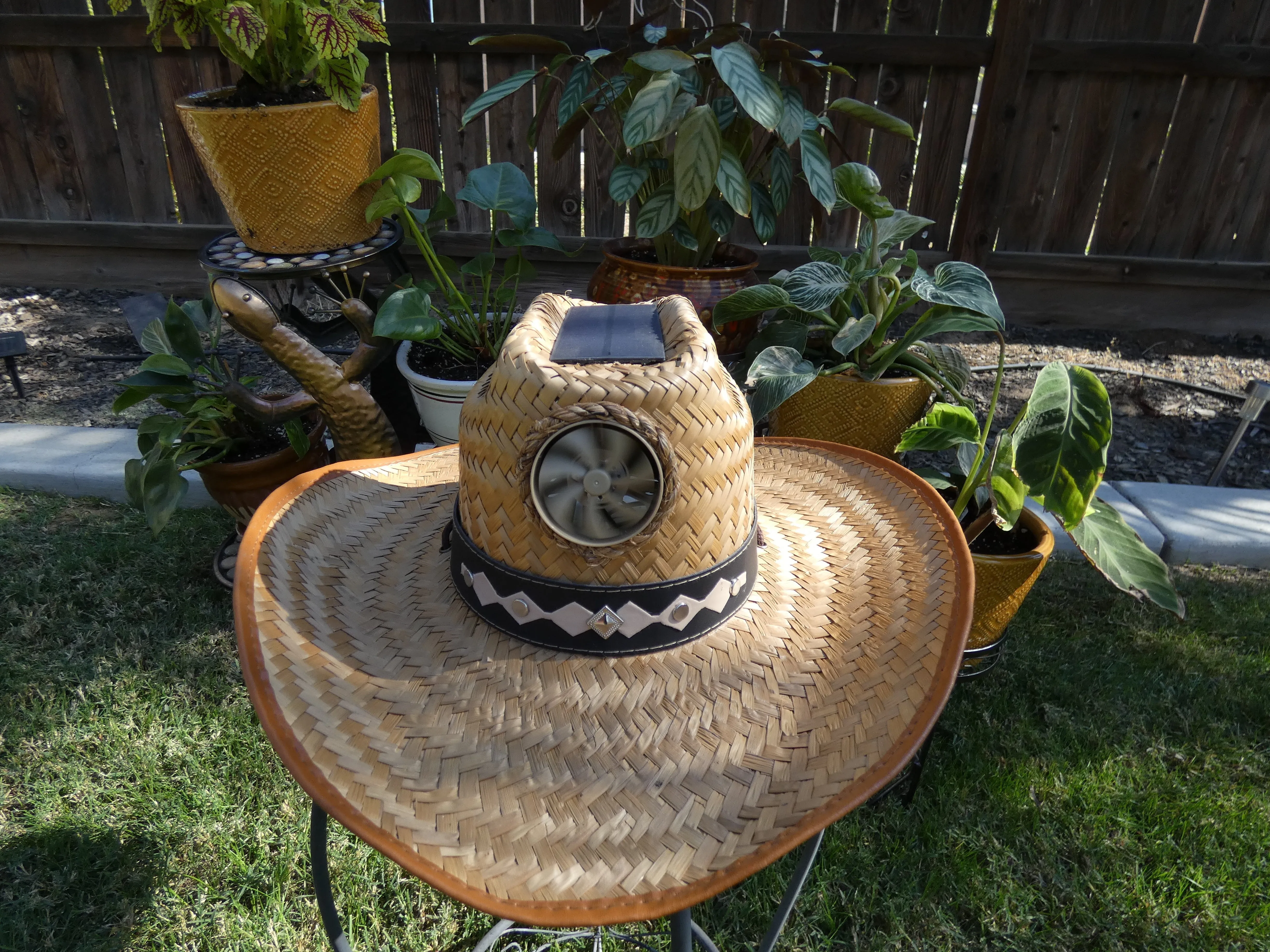 Cowboy with Band Solar Hat - Sun Hat with Fan, Extra Large