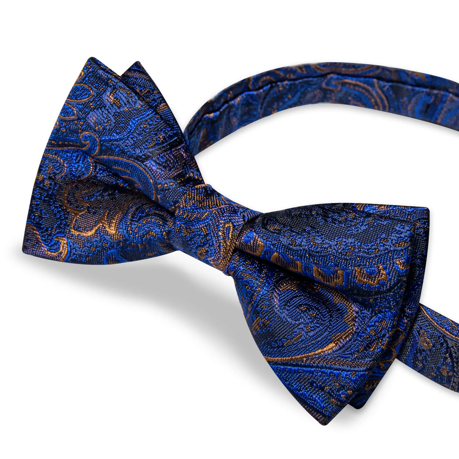 DiBanGu Kids Bow Tie Berry Blue Brown Floral Silk Pre-Bow Tie Hanky Set