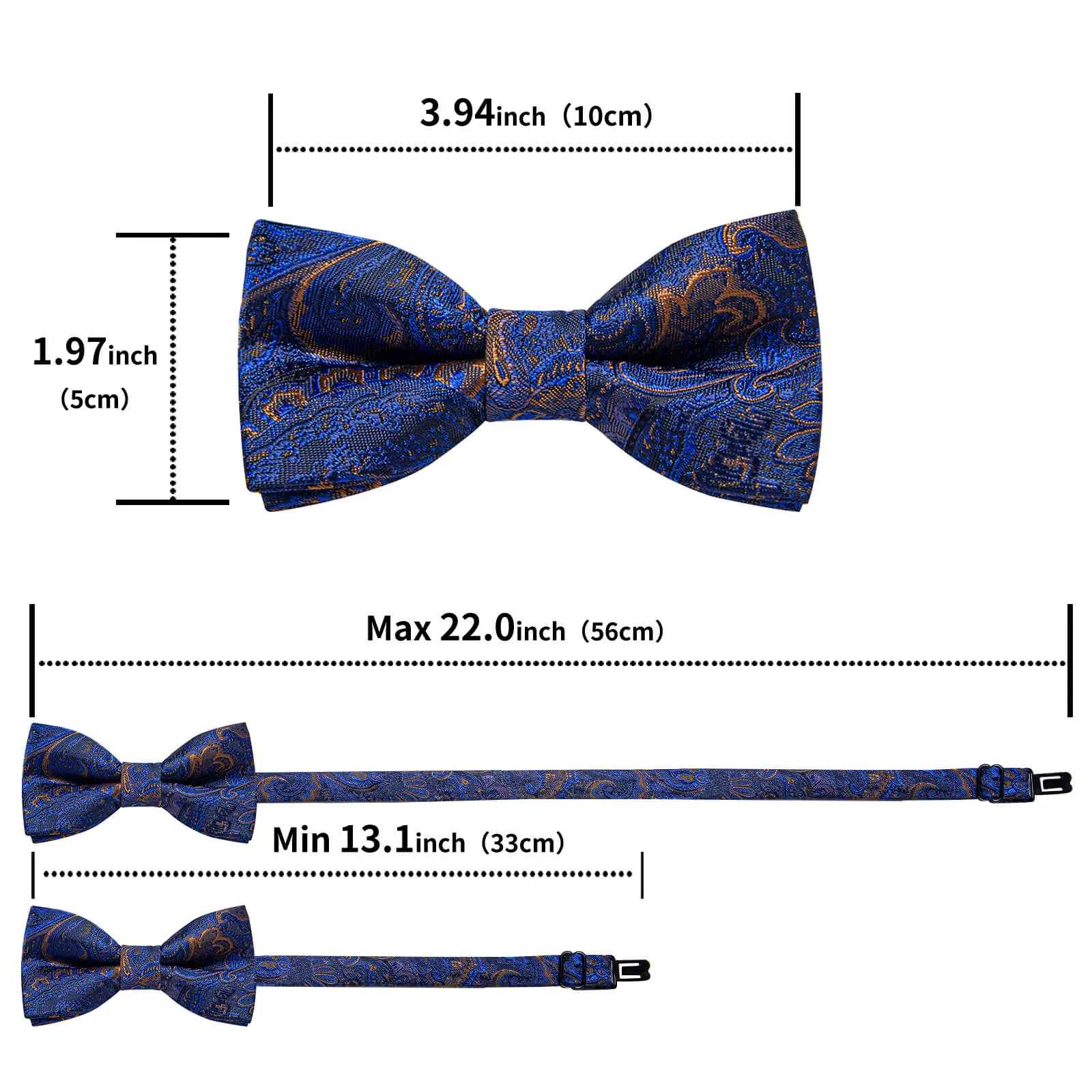 DiBanGu Kids Bow Tie Berry Blue Brown Floral Silk Pre-Bow Tie Hanky Set