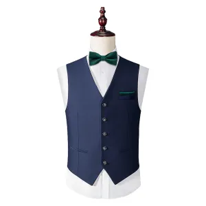 DiBanGu Kids Bow Tie Sapphire Pine Green Striped Silk Pre-Bow Tie Hanky Set