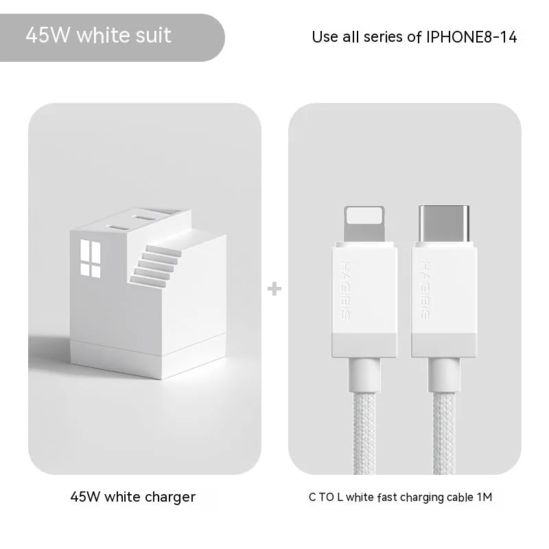 Dual Port Fast Charging Head Type C Charger Dual Power Adapter Wall Charger Box