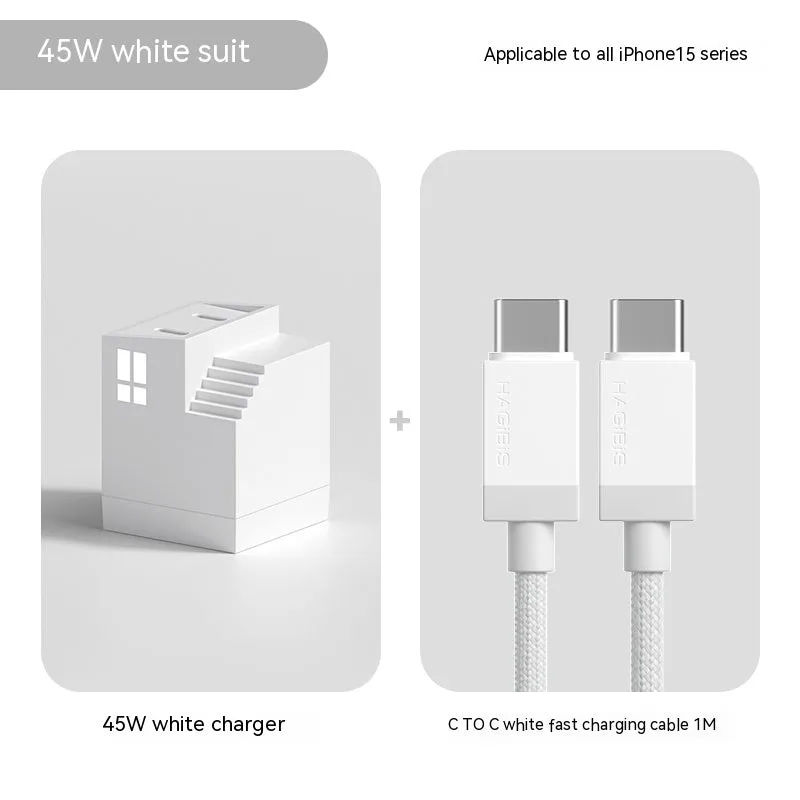 Dual Port Fast Charging Head Type C Charger Dual Power Adapter Wall Charger Box