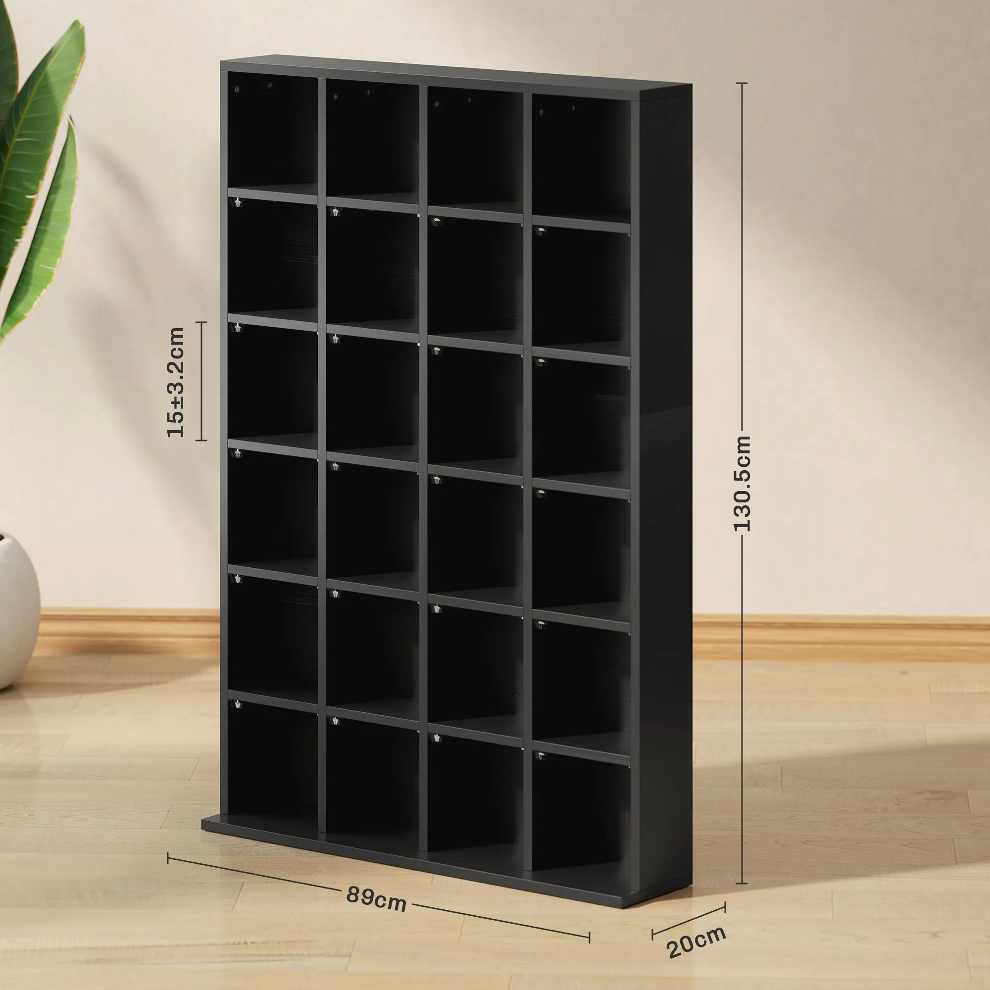 DVD CD Media Storage Rack, Video Display Unit, 89 x 130.5 cm, Black