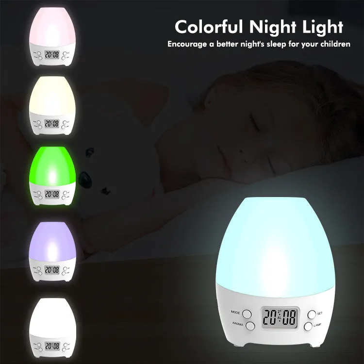 Electric Air Humidifier Aroma Lamp Colorful LED Night Light with Alarm Clock Aroma Diffuser Mist Maker