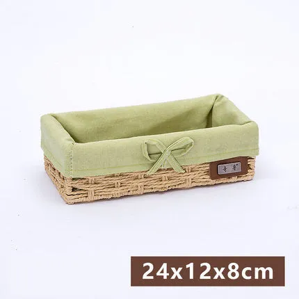 Fabric Desktop Storage Straw Storage Basket