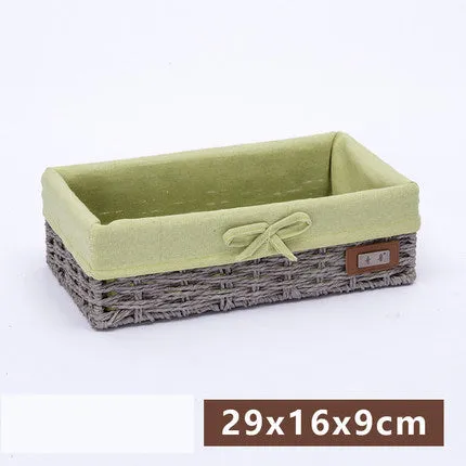 Fabric Desktop Storage Straw Storage Basket