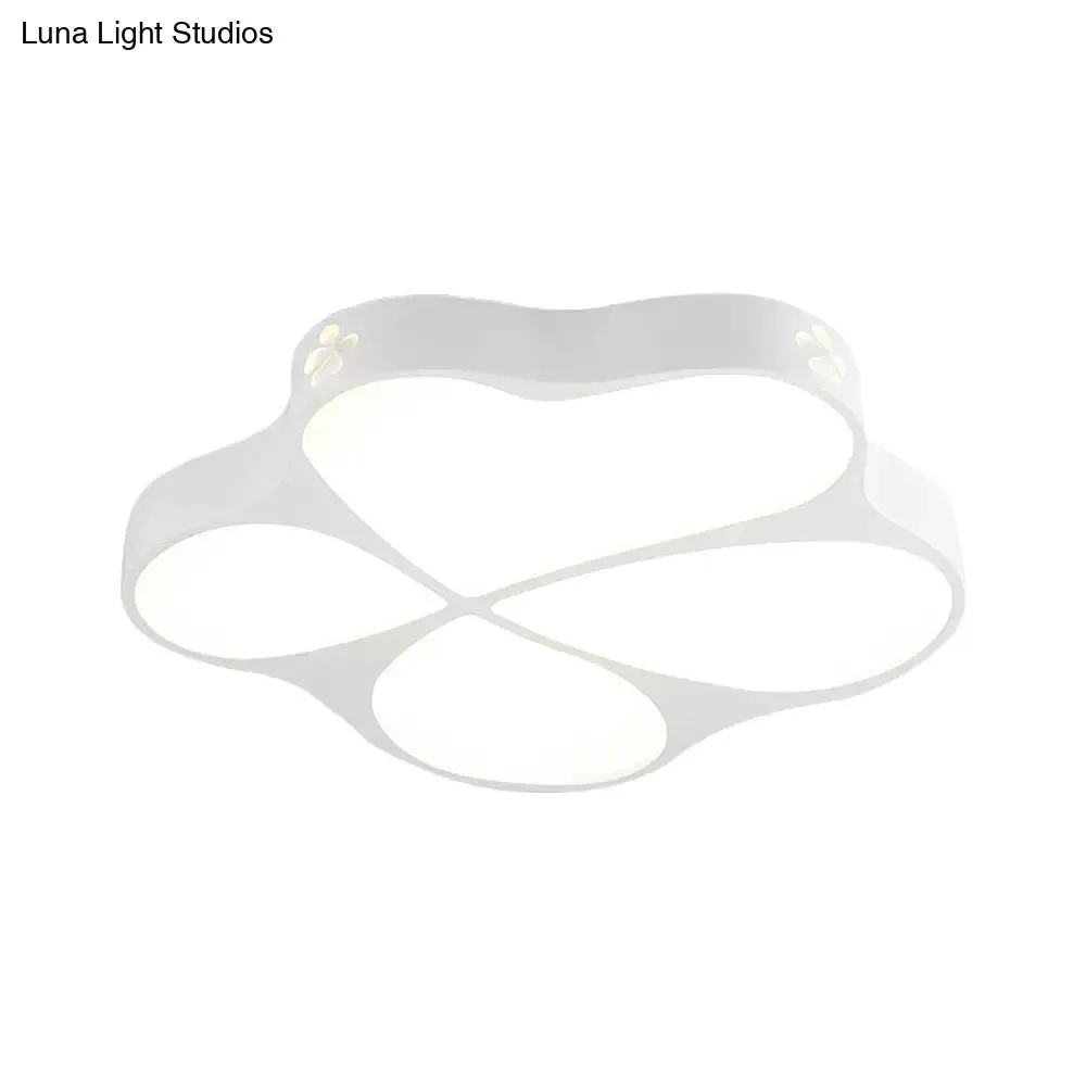 Floral Acrylic Ceiling Mount Light: Elegant Contemporary Lamp in White Finish