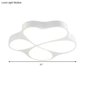 Floral Acrylic Ceiling Mount Light: Elegant Contemporary Lamp in White Finish