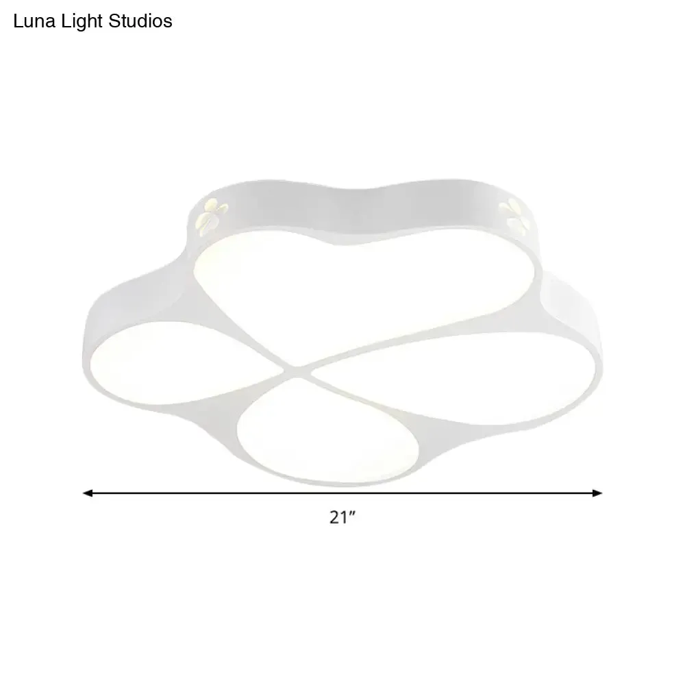 Floral Acrylic Ceiling Mount Light: Elegant Contemporary Lamp in White Finish