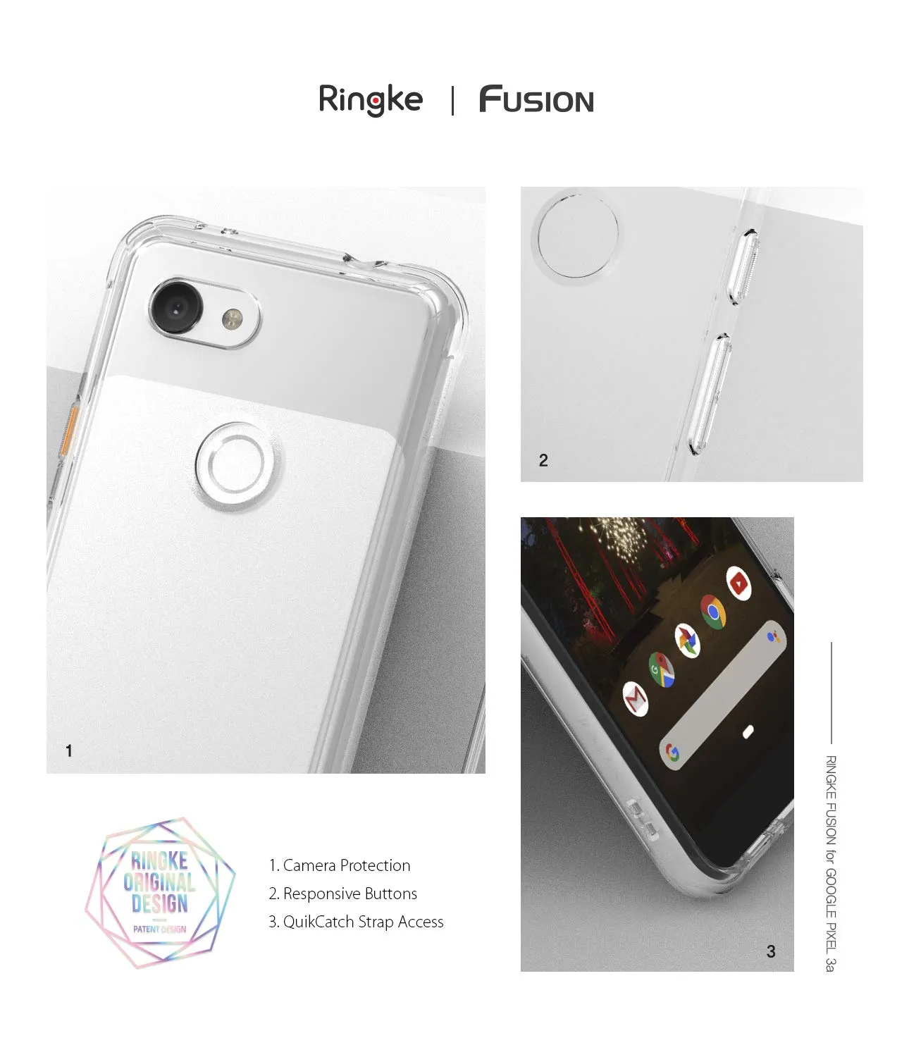 Google Pixel 3a Back Cover Case | Fusion - Clear