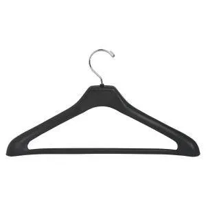 Hangers, suit. Black plastic. 100 box.