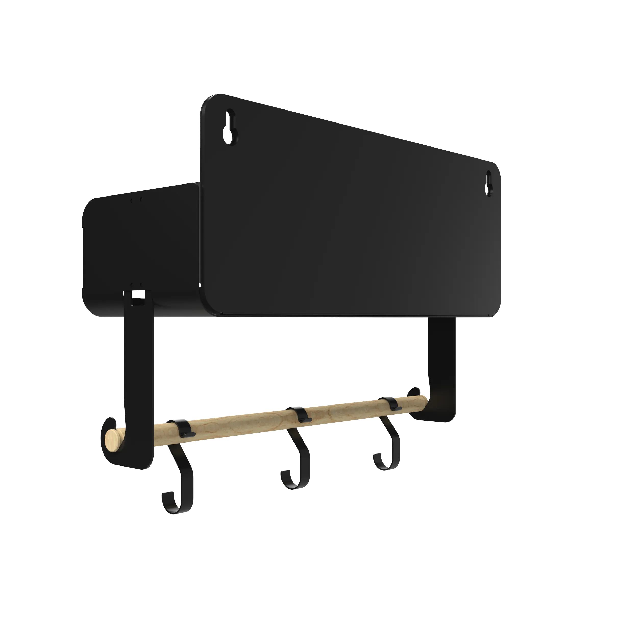 Hanging | Magnetic Rack System-Shelf With Brackets, Black