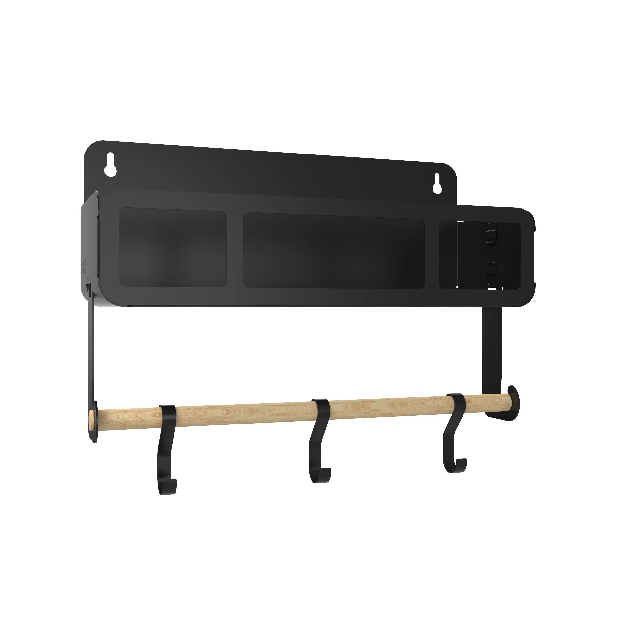 Hanging | Magnetic Rack System-Shelf With Brackets, Black