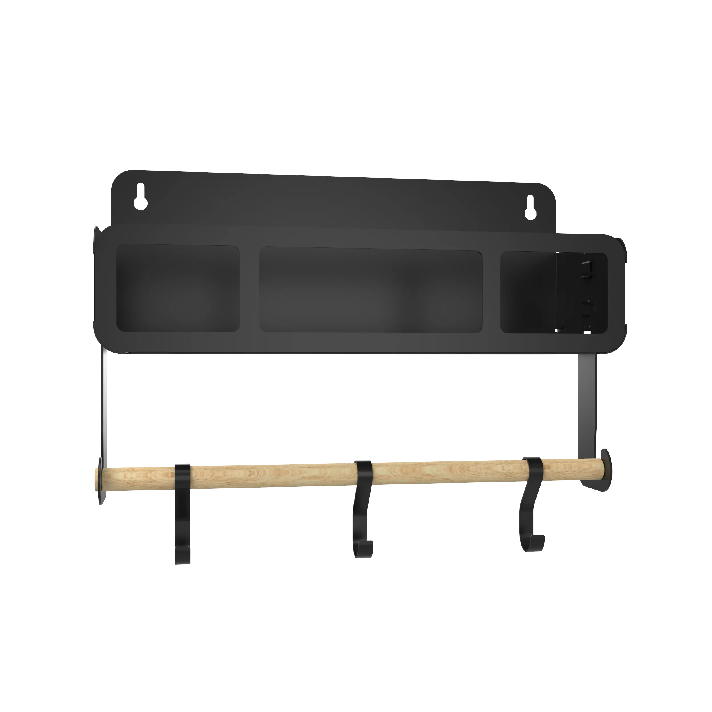 Hanging | Magnetic Rack System-Shelf With Brackets, Black