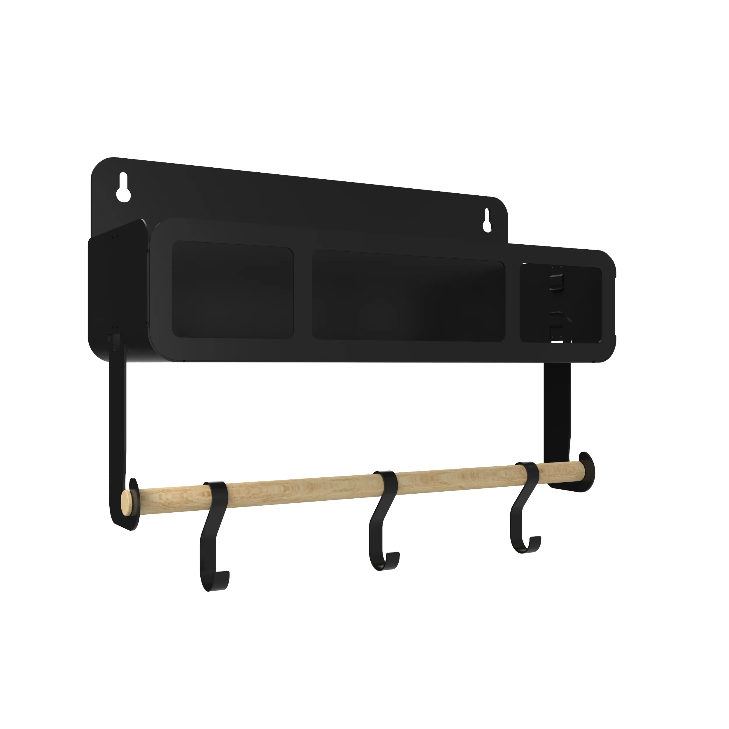 Hanging | Magnetic Rack System-Shelf With Brackets, Black