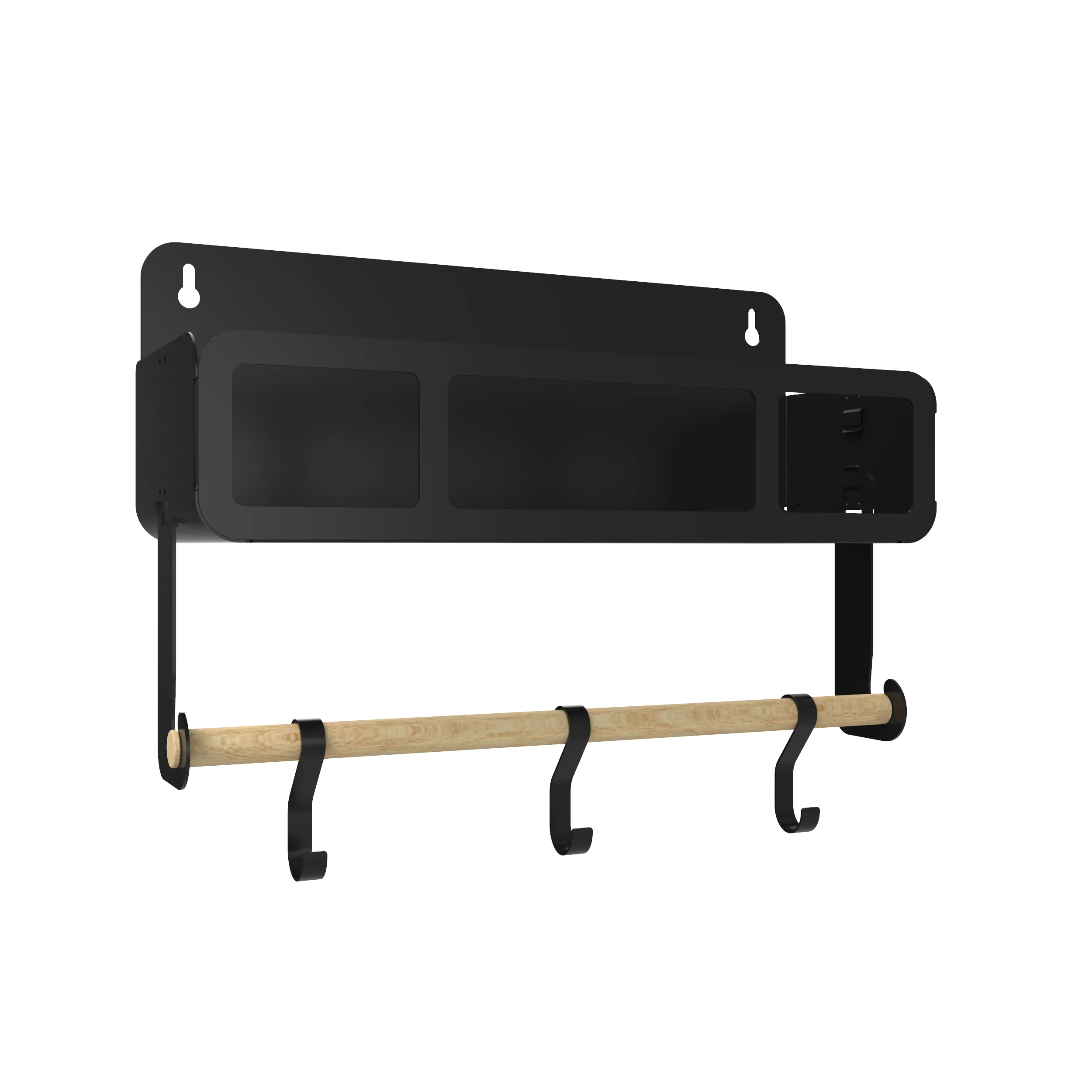 Hanging | Magnetic Rack System-Shelf With Brackets, Black