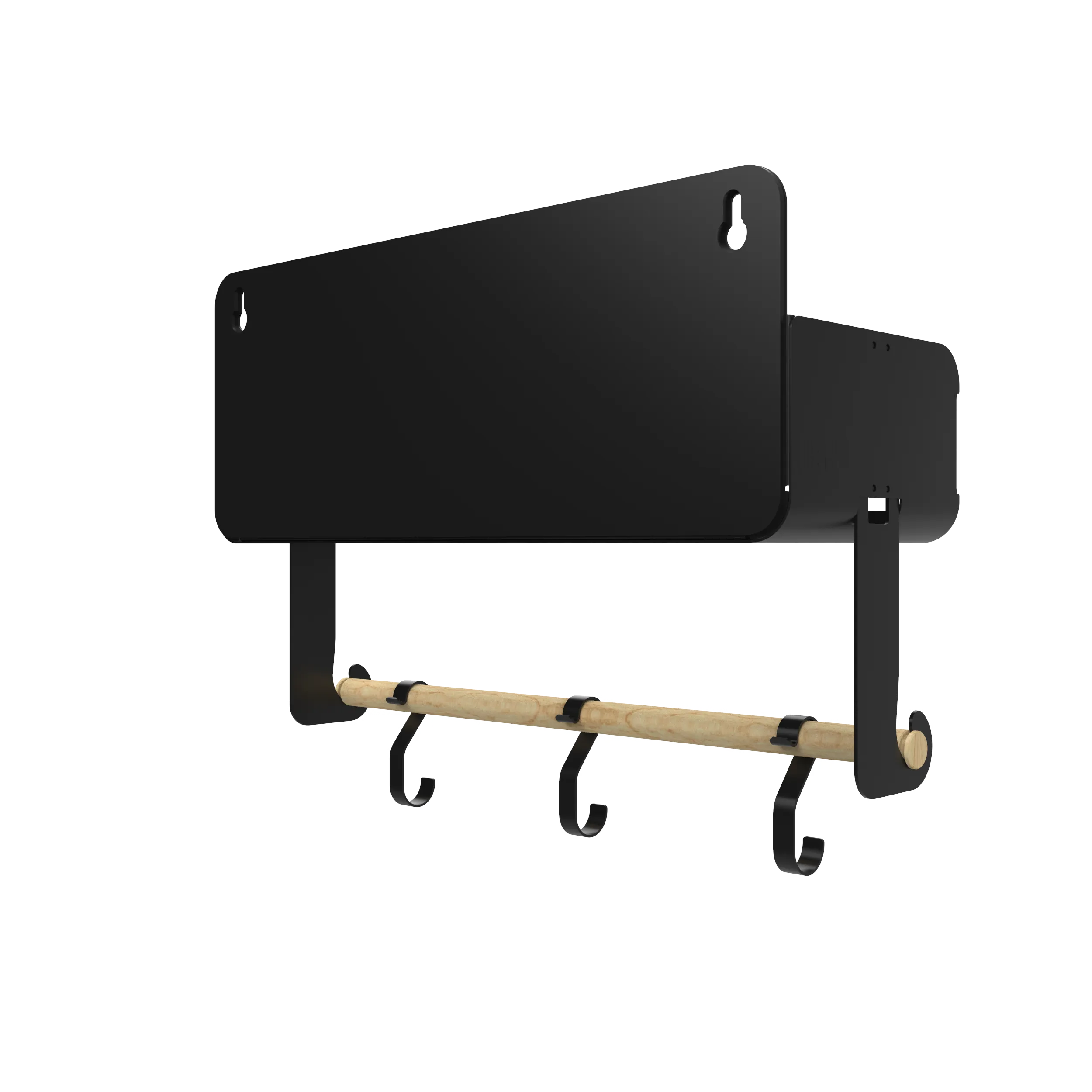 Hanging | Magnetic Rack System-Shelf With Brackets, Black