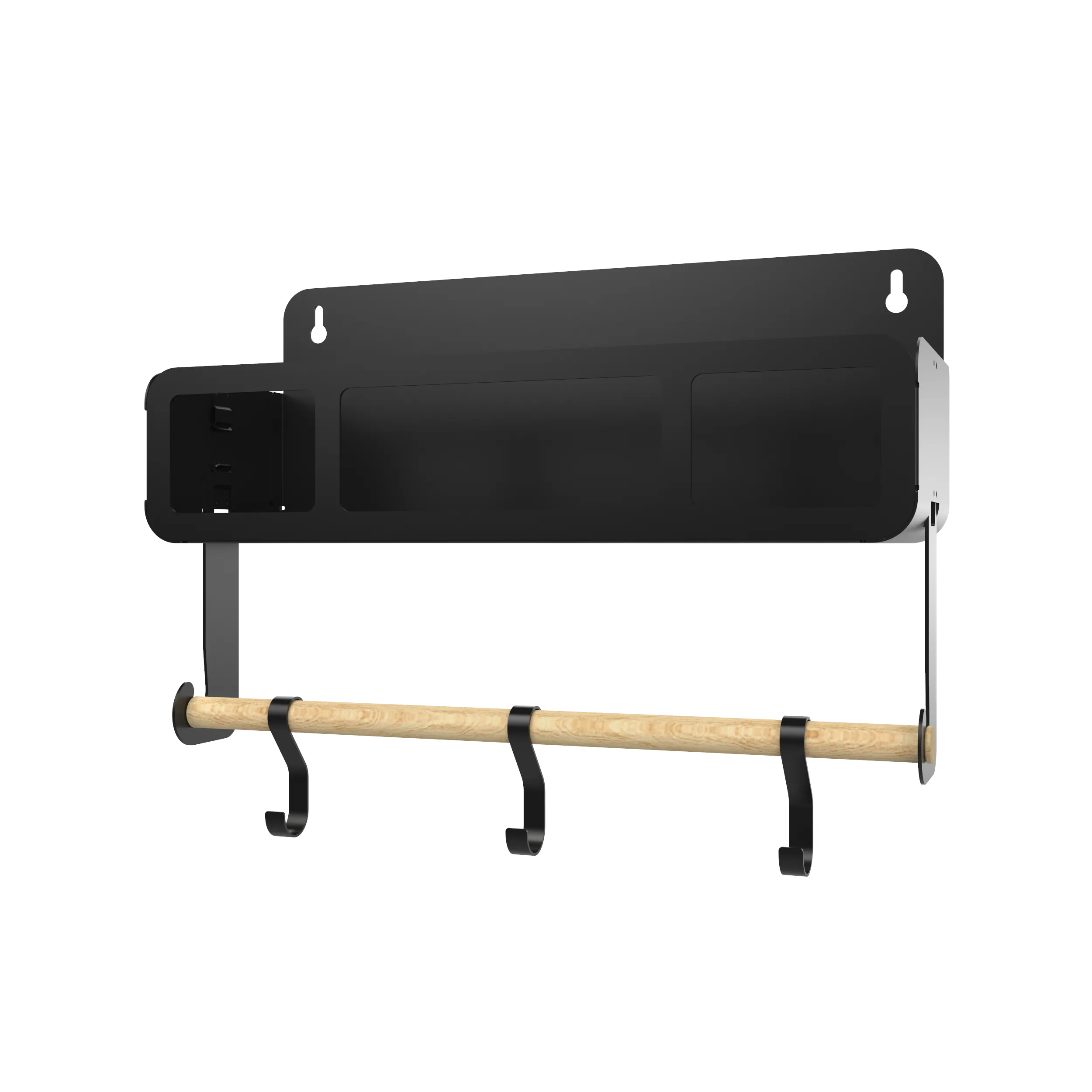 Hanging | Magnetic Rack System-Shelf With Brackets, Black