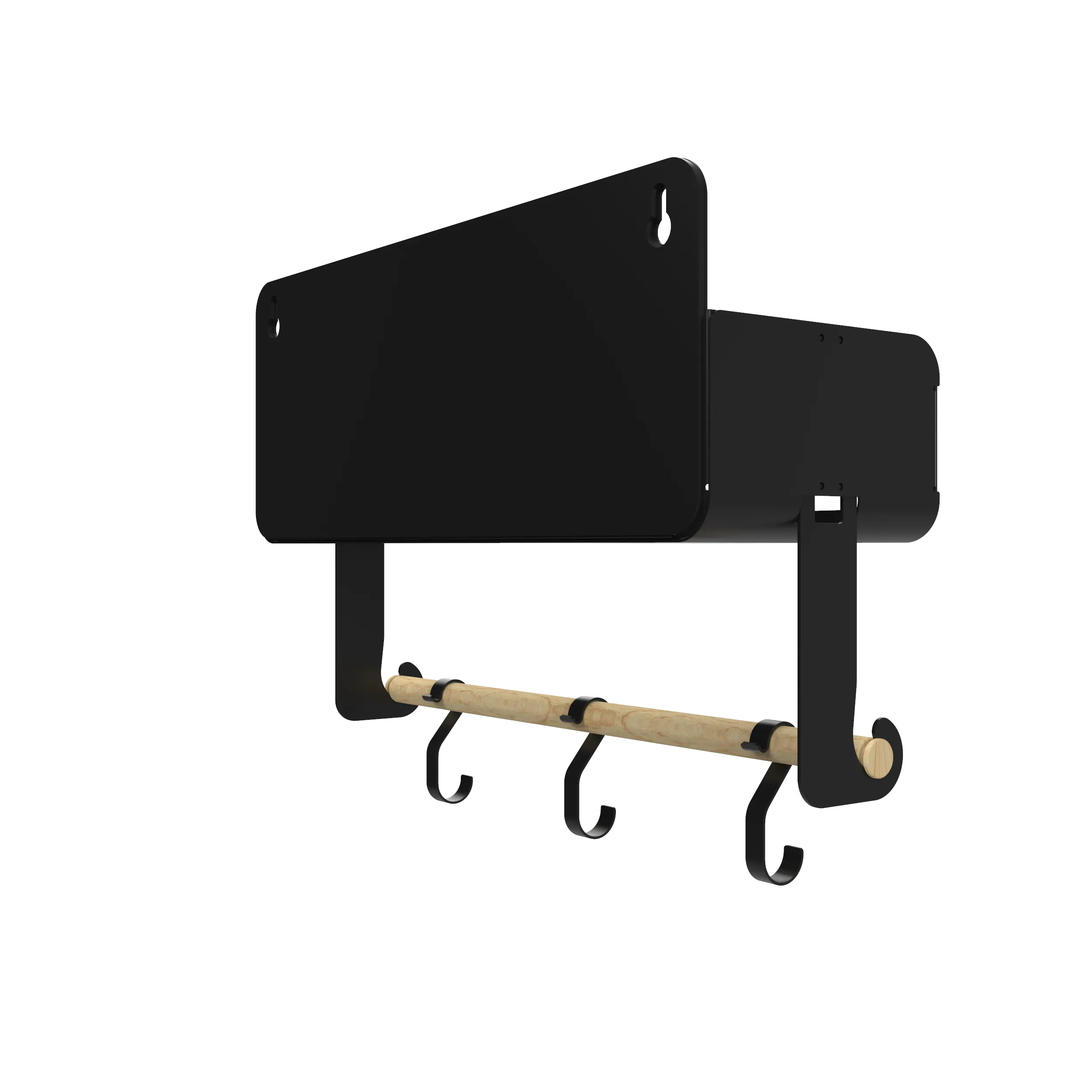 Hanging | Magnetic Rack System-Shelf With Brackets, Black