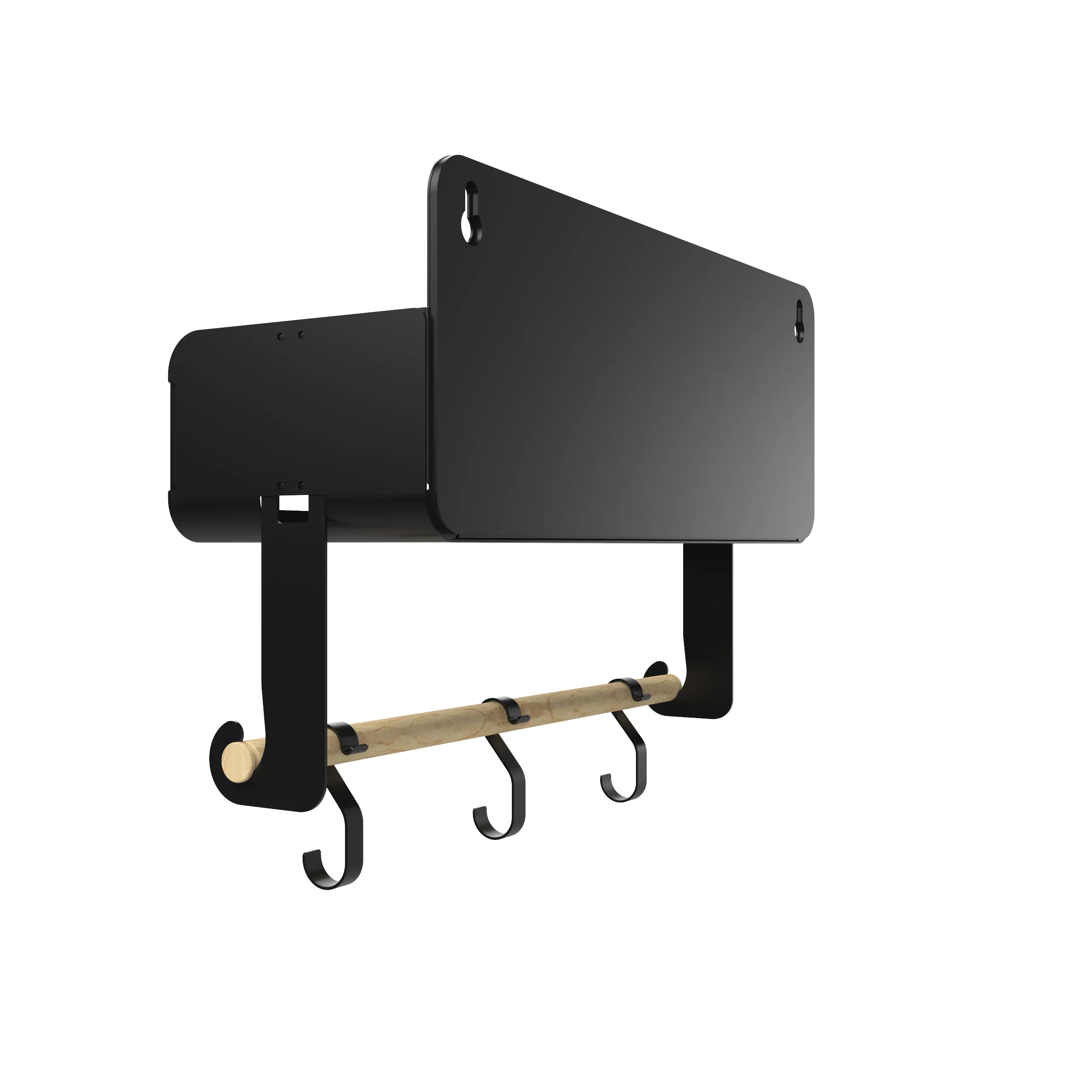 Hanging | Magnetic Rack System-Shelf With Brackets, Black