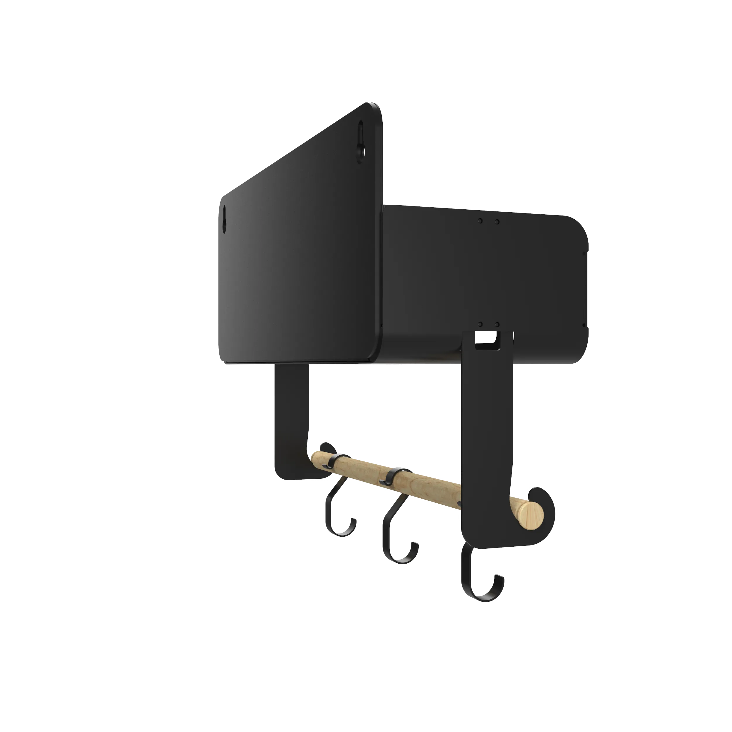 Hanging | Magnetic Rack System-Shelf With Brackets, Black