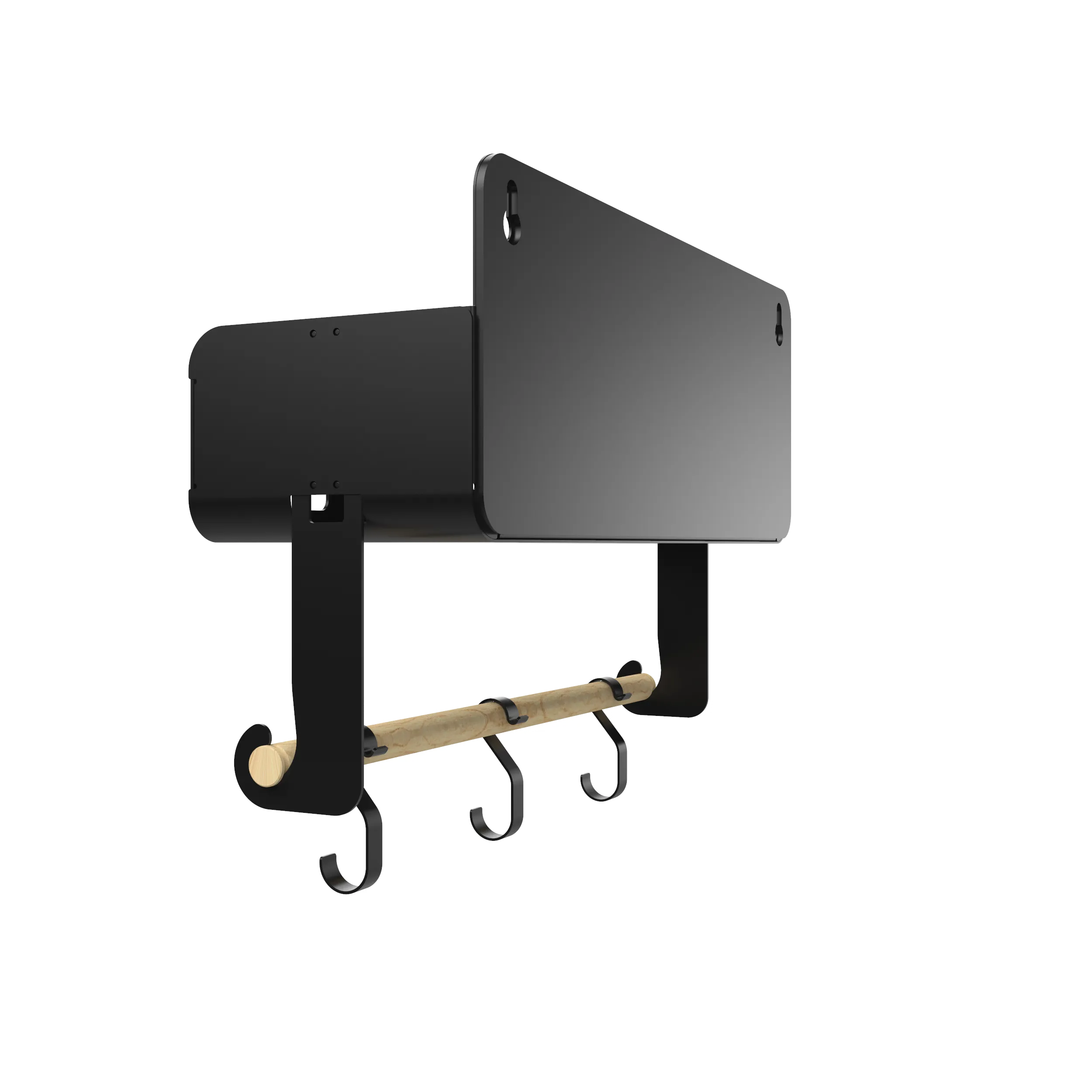 Hanging | Magnetic Rack System-Shelf With Brackets, Black