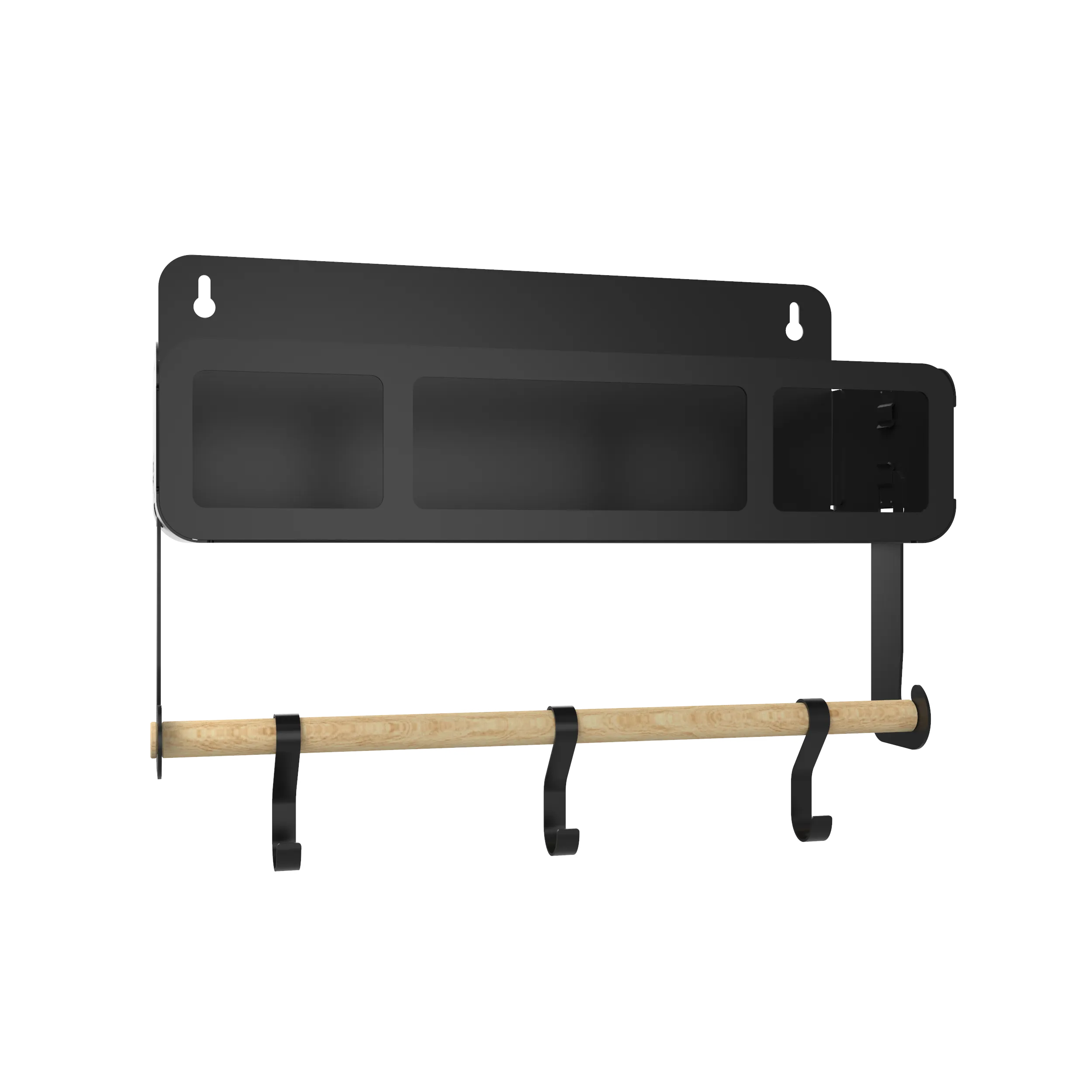 Hanging | Magnetic Rack System-Shelf With Brackets, Black